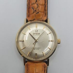 Omega Seamaster De Ville with Gold Case and Tan Strap